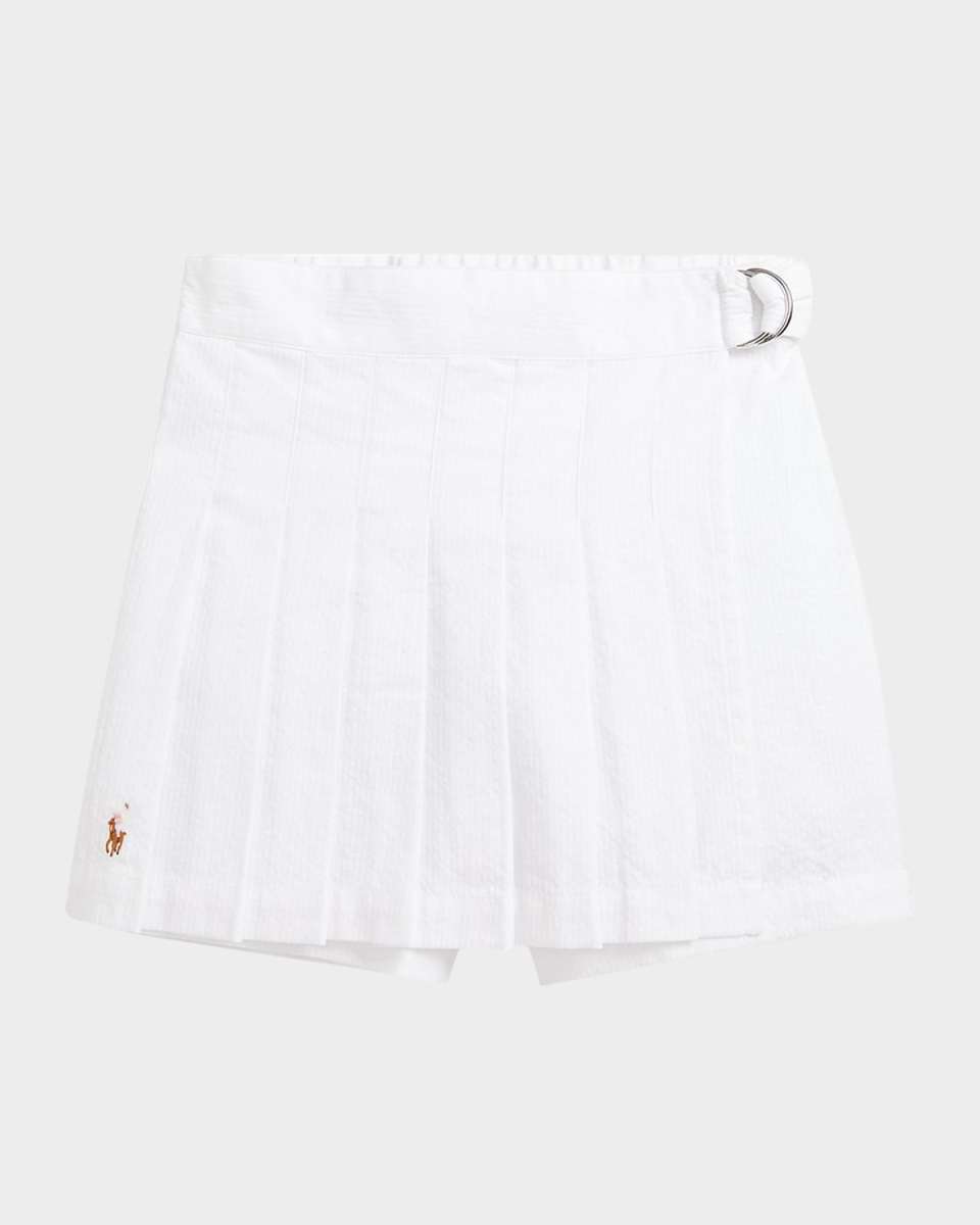 Girl's Pleated Seersucker Skort, Size 2-6X